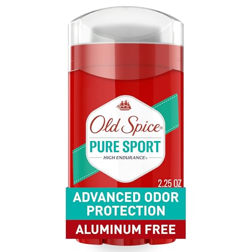 Old Spice Aluminum Free Deodorant for Men, High Endurance, 24/7 Lasting Freshness & Long Lasting Scent, 24/7 Advanced Sweat & Odor Protection, Pure Sport Scent, 2.25 oz