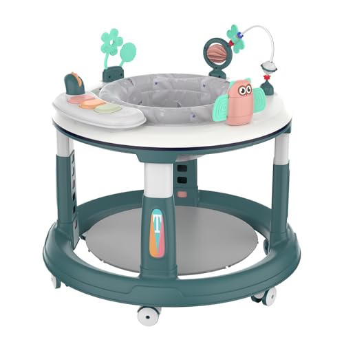 Image of Baby Walker with 5 Adjustable Heights, Baby Walkers and Activity Center for Boys Girls Babies 6-12 Months, Features 360 Degree Swivel Seat, Music, Detachable Toys, Bounce Foot pad
