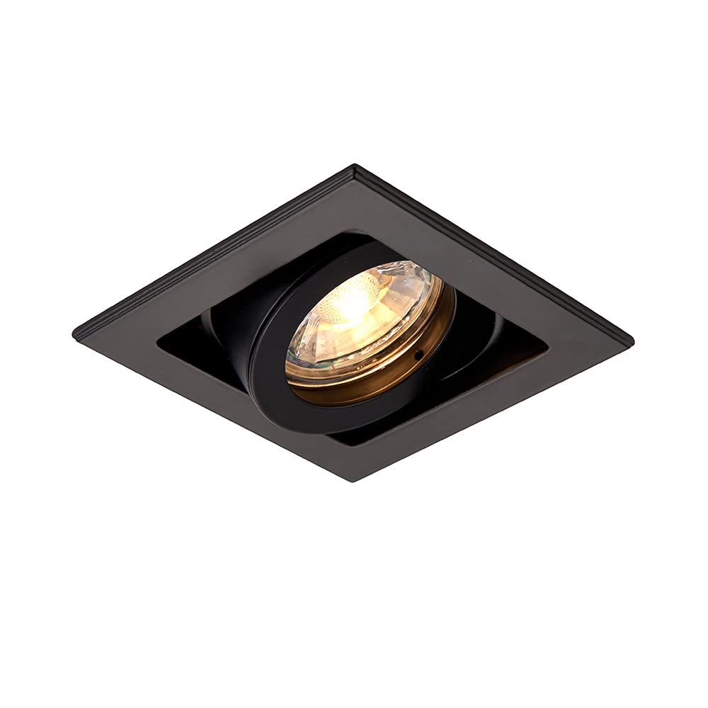 Downlight Black Xeno 1 Square Tilt GU10 Matt Saxby 94795