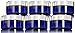 JUVITUS 8 oz / 250 ml Cobalt Blue PET Plastic (BPA Free) Low Profile Refillable Jar with Silver Metal Overshell Lid - 6 PACK
