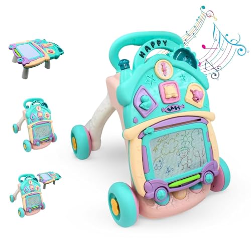 Image of Uonibaby by StarAndDaisy 2-in-1 Baby Multiactivity Push Walker with Doodle, for Infants & Toddlers, Educational Elements and -in-Stable & Safe Design /Multi Purpose Walker for new Born