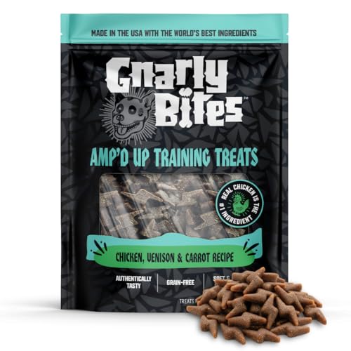 Gnarly Bites Amp’d Up Dog Training Treats, Soft and Chewy Healthy Snack for Puppies and Adult