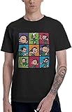 Short Sleeve Gaston Lagaffe Multitude Squares Gomer Goof Men\'s T Shirt Tee Shirt Short Sleeve O Neck T-Shirt Pure Cotton Printed Clothes Black