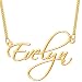 Yoke Style Handwriting Name Necklace Personalized, Customize Any Name as Unique Gift for Birthday(Style 1,Gold)