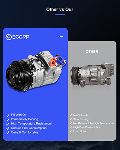 ECCPP A/C Compressor with Clutch 1997-2008 fit for M-ercedes Benz C220 C230 Series for D-odge Sprinter 2500 3500 CO 105111C