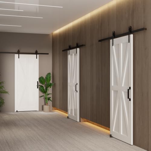 Star Style Real Primed Door Slab, DIY Panel Door, Modern Interior Barn Door, Moisture-Proof, Anti-Deformation, Pre-Drilled Ready to Assemble, Suitable for Pre-Hung and Barn Door (32 * 80)