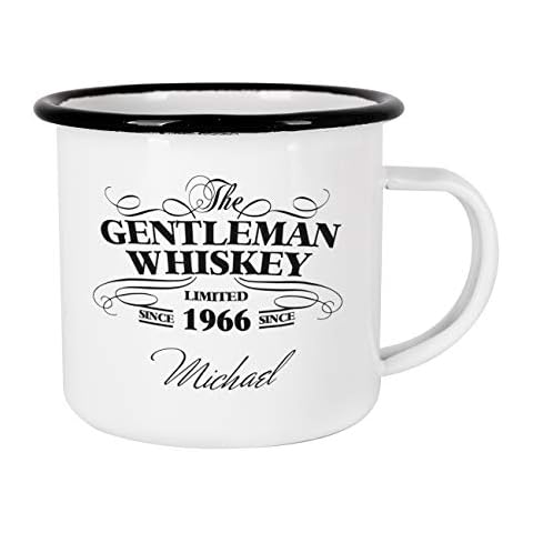Herz & Heim® Vintage Emaille Whisky Tasse - Gentleman Whiskey Design Cover
