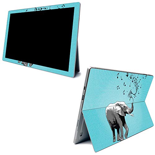 Image of MightySkins Carbon Fiber Skin for Microsoft Surface Pro 7 - Musical Elephant | Textured Carbon Fiber Finish | Easy to Apply, Remove, and Change Styles | Made in The USA