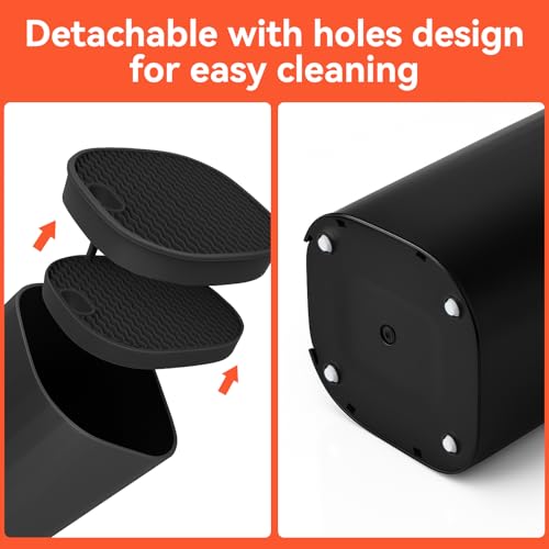 Knife Block Without Knives, Qoosea 4 in 1 Universal Square Knives Block with Scissors Slot Sharpening Rod Slot and Stone, Detachable Kitchen Knife Storage Holder for Easy Cleaning Space Saver-Black - Image 6