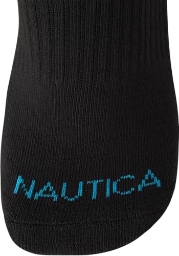 Image of Nautica Womens Quarter Socks Moisture Wicking Cushioned Socks, 12 Pack | Stretch Performance Dri-Motion Fabric, Cushioned with Arch Support, Breathable Mesh Panels, Quarter Cut, Shoe Size 4-10