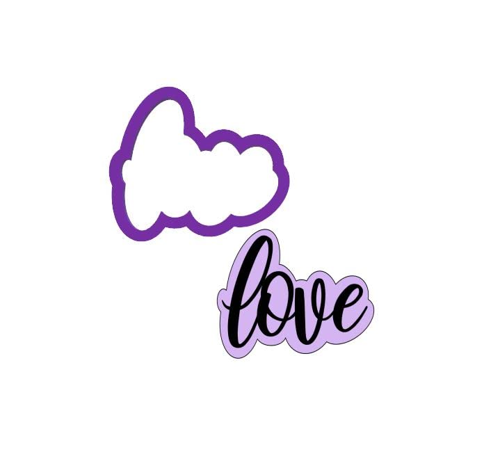 Love Cookie Cutter With Stencil Handmade Products