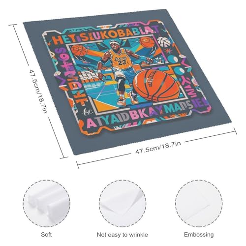 Servilletas de tela cuadradas blancas con tema baloncesto 6 pcs miniatura 2