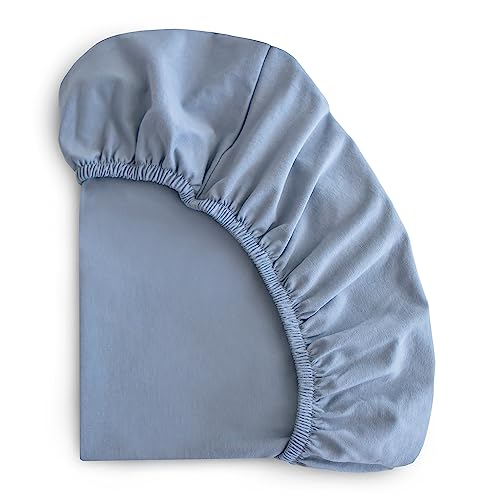 Image of mushie Stretchy & Soft Crib Sheet | Fitted 28" x 52" (Tradewinds)