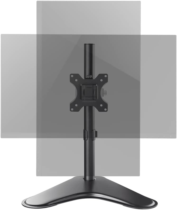 Amer EZSTAND Monitor Free-Standing Desk Stand for 1 Screen up to 32 inches Heavy-Duty Fully Adjustable with Max VESA 100x100mm