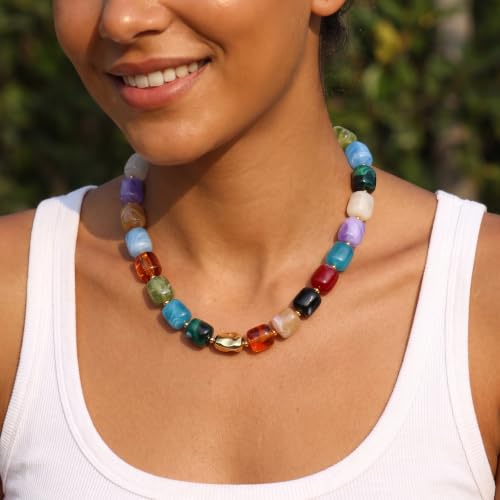 QUEFE Chunky Colorful Beaded Choker Necklace for Women Statement Choker by QUEFE - Used condition - Image 6