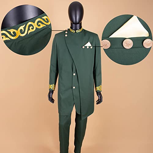 African Suits for Men Slim Fit Embroidery Blazer and Pants Set Business Dress Suit Party Wedding Evening3