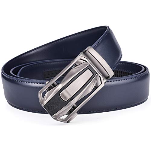 Image of Men Belts Leather Male Slide Ratchet Work Dress Strap w Interchangeable Buckle Beltox