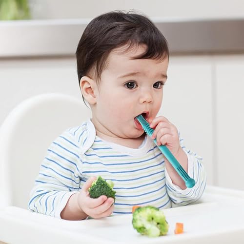 Image of Lefan Silicone Tube Teething Toys for Babies 6-18 Months Teether Tube Chew Straw Sensory Toy for Infant Toddlers Silicone Tubes Teething Toys for Babies Learning Developmental Multicolor (Round-1Pcs)
