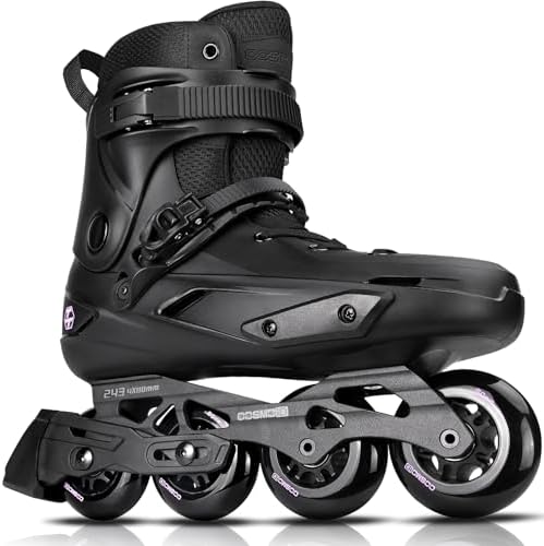 Professional Inline Skates for Women Men, COSMOID Roller Blades Adult Male Female, Size 5-13，Professional Fitness Roller Skates Blades for Unisex (Black, USM10.5-11/USL11-11.5)