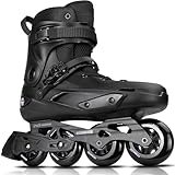 Professional Inline Skates for Women Men, COSMOID Roller Blades Adult Male Female, Size 5-13，Professional Fitness Roller Skates Blades for Unisex (Black, USM10.5-11/USL11-11.5)