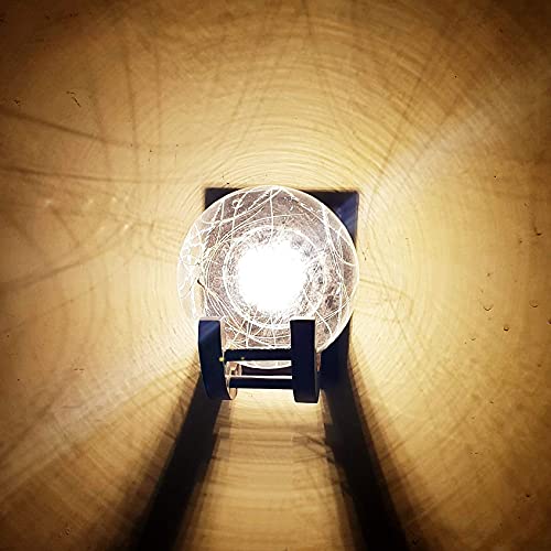 Image of Wooden & Glass Wall Light for Home, Brown & Transparent Antique Decorative Wall Lamp with E27 Holder, Wall Light Bulb Not Included, Pack of 2