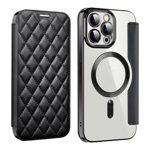 Étui portefeuille magnétique en cuir pour iPhone 14 Pro Max fini les poches encombrées avec porte-cartes