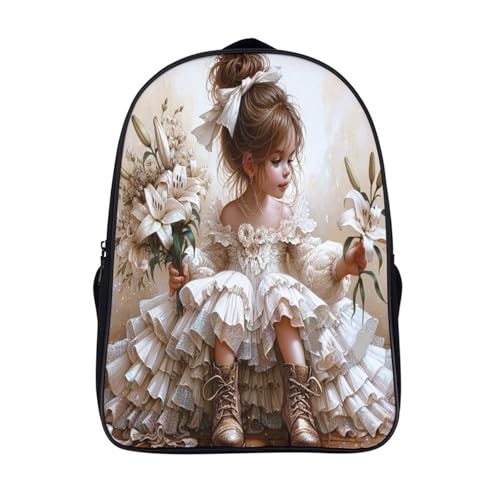 Sac d'école fleurs 3d à la mode idéal pour les voyages et les cours des filles