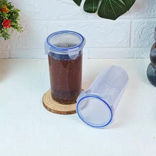 Image of 500 ml Leakproof Plastic Tumbler with Lid Set of 2 | Clip & Lock Glass with Lid | Unbreakable, BPA-Free, Travel-Friendly, Water Juice Milk Coffee Storage Cup | Multipurpose Drinkware