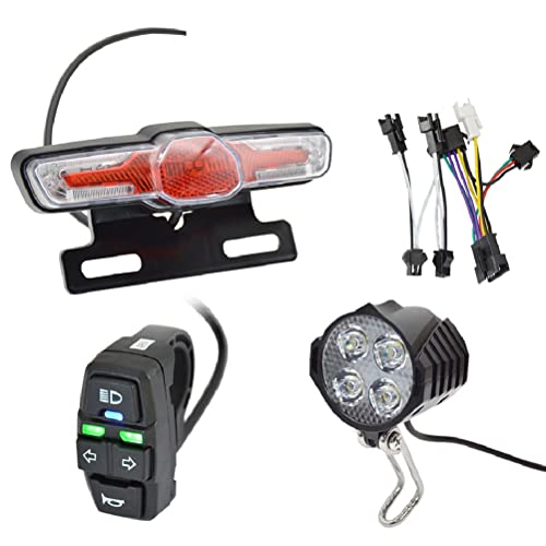 Tooteeru E-Bike Headlight Tail Light Sets Electric Bicycle 24V-48V Light Group Horn Tail Light Brake Light Turn Signal Set