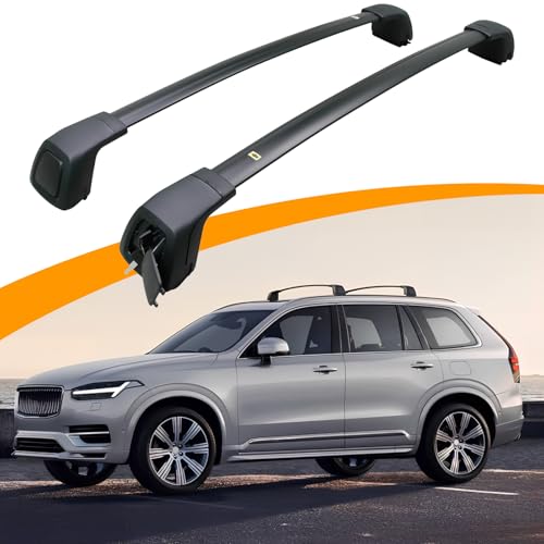 Snailfly Upgraded Crossbars Fit for 2015-2026 Volvo XC90 Lockable Roof Rack Cross Bars Cargo Accessories Work for Flush Side Rails