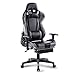 WOLTU Sedia da Gaming Poltrona Gaming Ergonomica Sedie da Ufficio Stile Racing con Poggiapiedi, Supporto Lombare, Altezza Regolabile,Grigio BS14gr