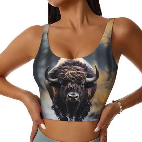 Chaleco deportivo para mujer sin mangas con originales estampados de bisontes