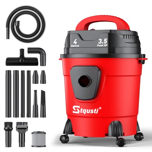 Opiniones y reviews de Aspiradoras en seco y húmedo los más solicitados. 48 Stqusti Aspiradora Seco Mojado 3 En 1 con Sistema de Expulsión de Aire, 15L 3.5 Pico HP, 10 Accesorios, Aspiradora con Filtro, Manguera de 1 M Y Cable de 3 M para Obra, Garaje,...