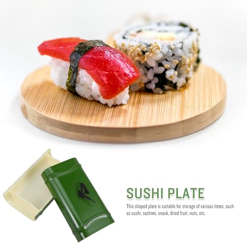 Bandeja para Sushi Plástico Verde 8.39in x 4.53in x 3.27in miniatura 3