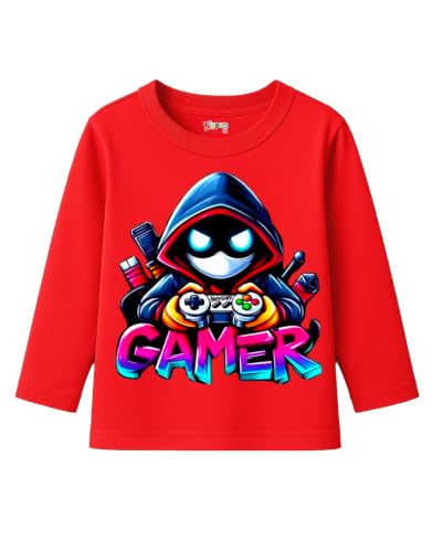 Image of Boys Full Sleeve T-Shirt Combo Pack of 5 | Cotton Printed T-Shirts for Kids | Round Neck Graphic T-Shirts for Casual Summer Wear