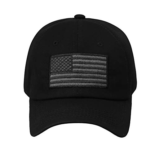 American Flag Hat Men Women Adjustable Usa Baseball Cap Low Profile Plain Dad Hat Outdoor Ball Cap Black #TOP6