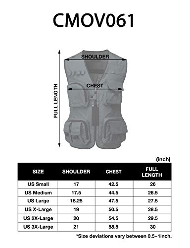 H2H Men's Active Lightweight Outdoor Vests Work Fishing Travel Utility Summer Vest With Multiple Pockets Camel Us S/M (Cmov061) #TOP6