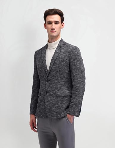 Image of Arrow Textured Pattern Blazer for Men - Plain Weave, Six Pockets & Double Button Closure Single Breasted Mens Blazer