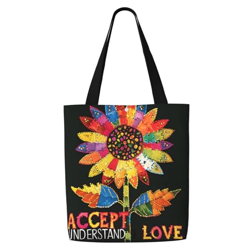 Gold Circular Design Canvas Shoulder Bag Reusable Tote Bag Soft Lightweight Cloth Bags For Women Girls Lady Casual