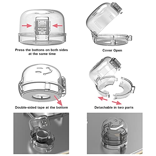 6 Packs Stove Knob Covers For Child Safety, Double-Key Design Universal Size Gas Stove Knob Covers, Upgraded Oven Knob Covers For Child Safety #TOP4