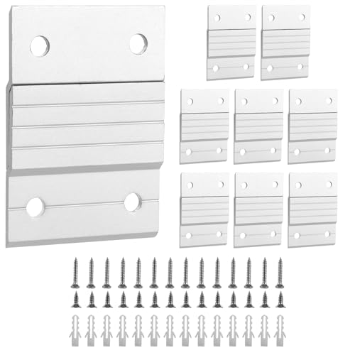 YAYODS 14 abrazaderas en Z para colgar, riel de suspensión francés Cleat con tornillos, 50 mm, montaje en pared entrelazado para fotos, espejos, obras de arte, pinturas