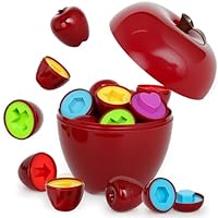 FQKIOMY Montessori Geometric Apple Shape Sorter Toys for Toddlers 1-3,Montessori Preschool Educatioanl Learning Color Sorting Matching Games Fine Motor Toddler Activities Toys for Kids Boys Girls