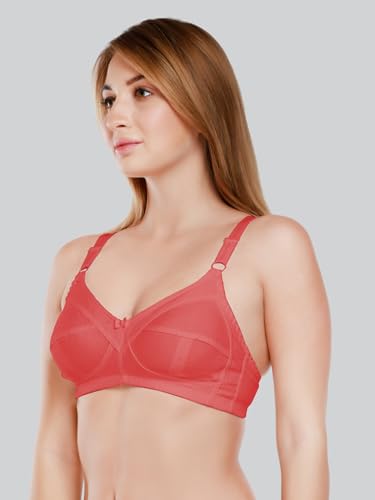 Image of DAISY DEE Women's Cotton Brassiere Non-Padded Wirefree Seamed Full Coverage Comfort-fit Cut and Sew, with Broader Band Regular /Dress /Saree Bra - NSHPU