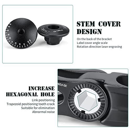 Kootu Adjustable Bike Stem, 28.6Mm / 31.8Mm Bike Handlebar Extender ±85 Degree Aluminum Alloy Bicycle Stem Riser For Mountain Bike Road Bike Bmx Mtb(110Mm) #TOP2