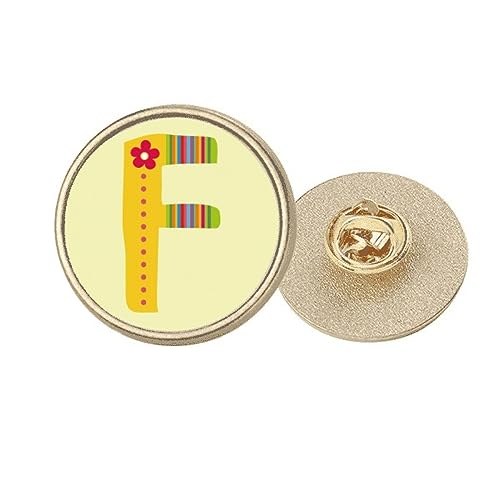 Broche ronde en métal doré avec lettre F ou M pour accessoiriser vos vêtements