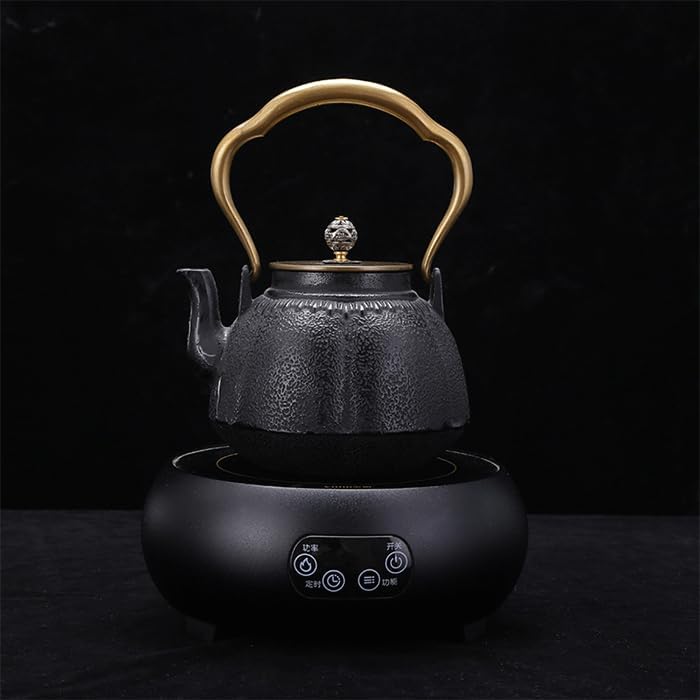 茶道具 鋳鉄製 未塗装鉄器 鉄やかん かぼちゃの形をした急須 提梁壺 高