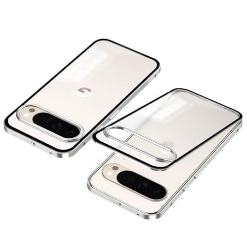 Coque rigide pour Google Pixel 10 Pro argent contour métal anti-choc