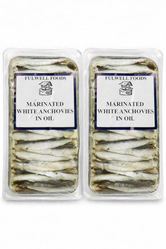 Anchovy Fillets 2 x 200g - Selected anchovy fillets marinated in sunflower oil and vinegar from GREAT BRITISH TRADING LIMITED