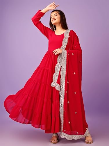 Image of Wedani Georgette Sequins Work Anarkali Kurta Set for Women