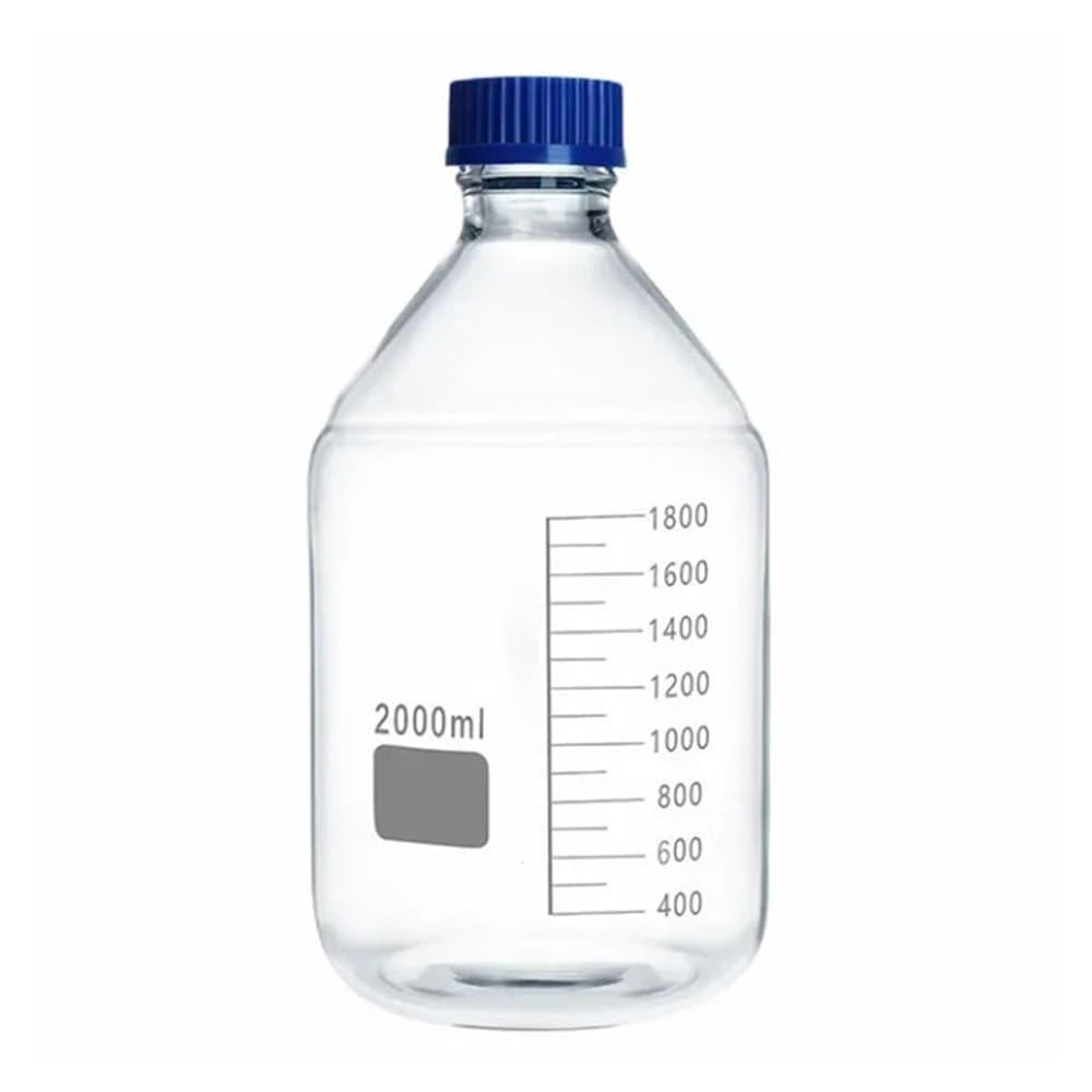 Équipements et fournitures de laboratoire Bouteille en verre transparent de 2000mL, bouteille remplacement for verrerie laboratoire 2L, col GL45
